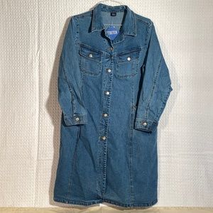 Ladies Long Denim Coat by The Blues